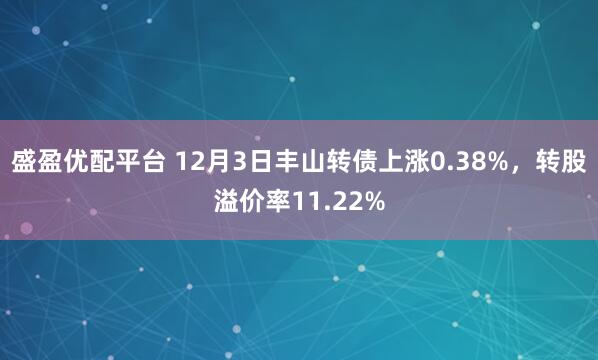盛盈优配平台 12月3日丰山转债上涨0.38%，转股溢价率11.22%